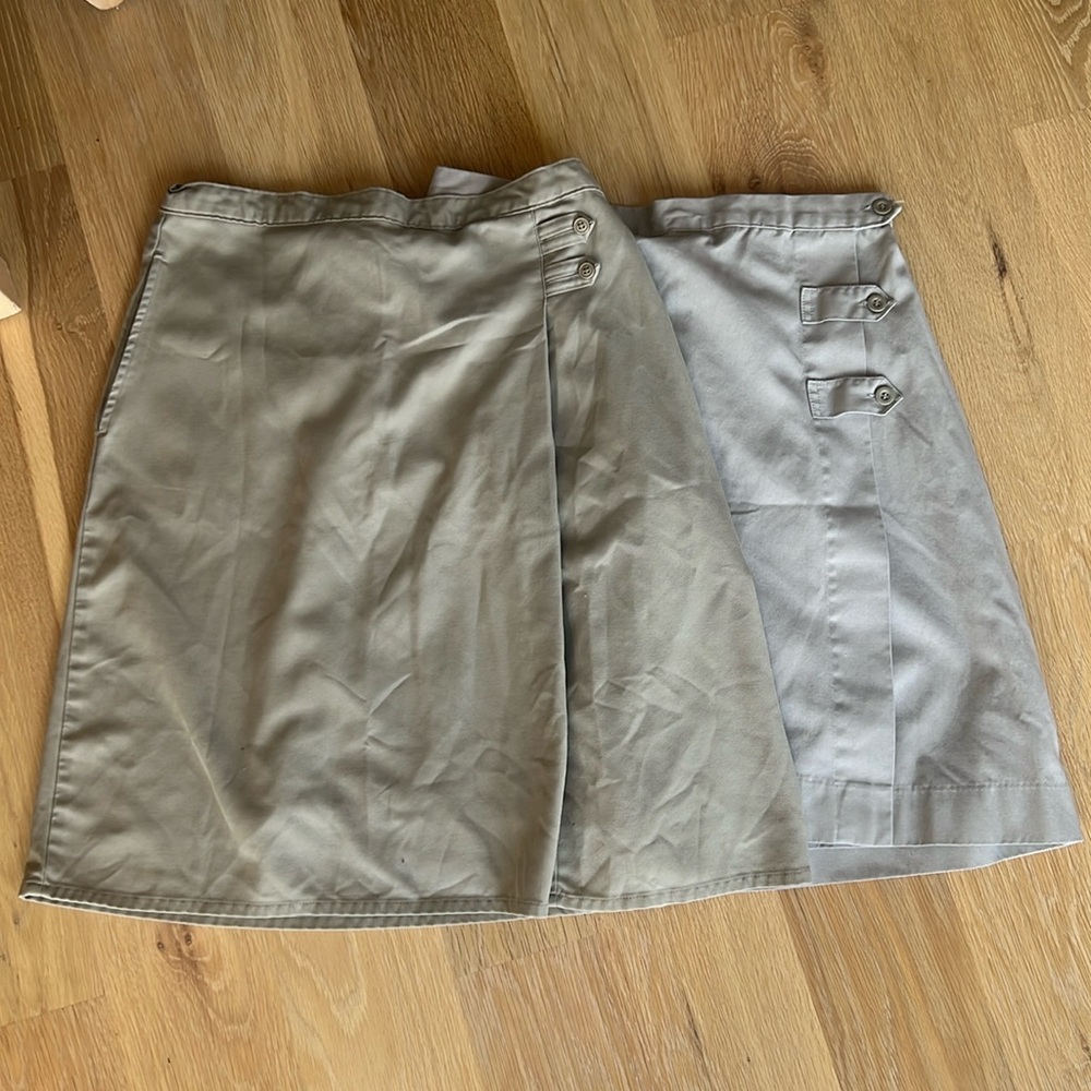 2 women’s khaki uniform skirts